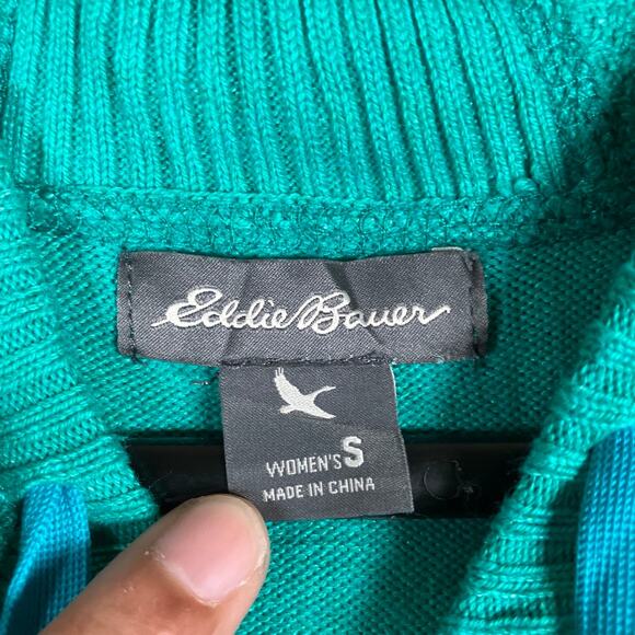 Eddie Bauer Womens Jacket Turquoise Full Zip Thumb Holes Hooded Stretch Small - Picture 6 of 12